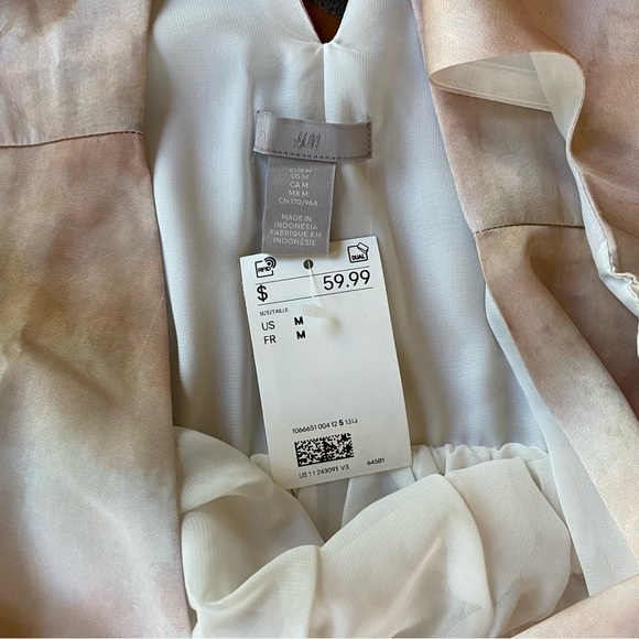 NEW H&M Women’s Watercolor Floor Length V Neck Sleeveless Dress Medium M NWT - Picture 5 of 9